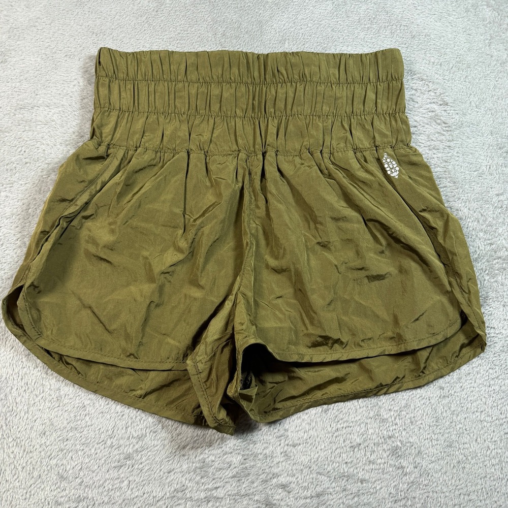 Free People Movement The Way Home Shorts Women Small Olive Green High Rise